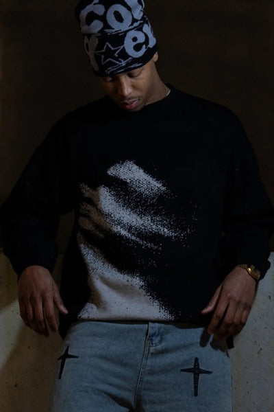 Maglione a maglia grafica "distorta"