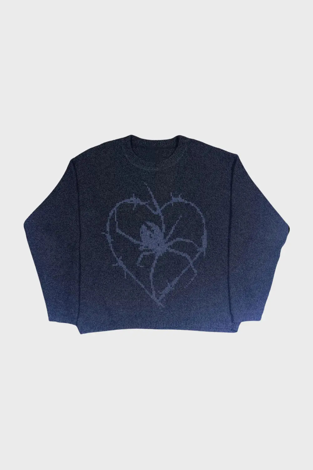 'Blue Widow' Graphic Knitted Sweater
